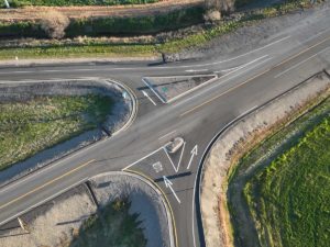 Basin Street road aerial view