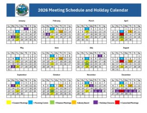 2026 Meetings Schedule and Holiday Calendar