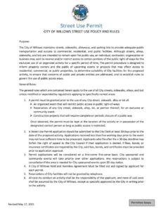 STREET USE PERMIT-revised 01-15-26