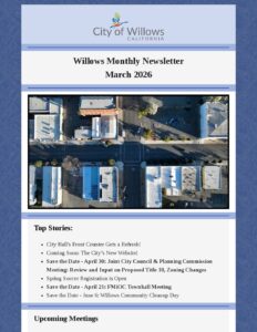 City of Willows – March 2026 Newsletter