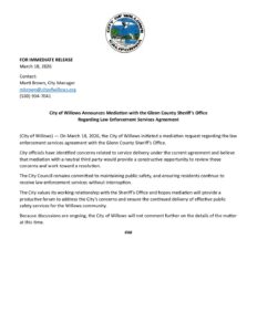 PR – Mediation – Law Enforcement Agreement