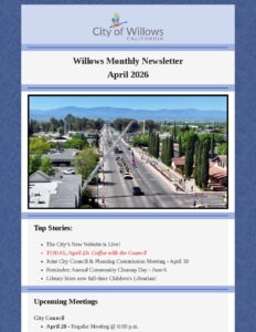 City of Willows – April 2026 Newsletter