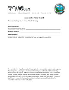 Public Records Act Request Form