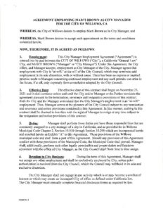City Manager Agreement and 1st Amendment