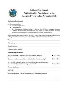 Application For City Council Vacancy 2026
